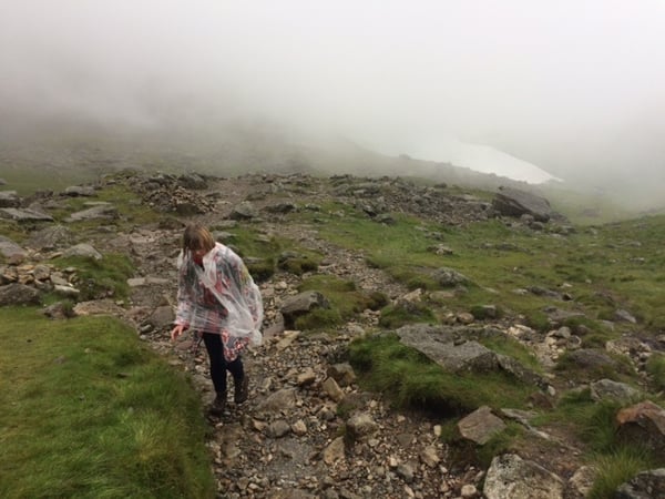 Three peaks challenge - the mist at Scaffel Pike