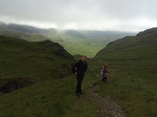 Three peaks challenge - the wrong descent down Scaffel Pike