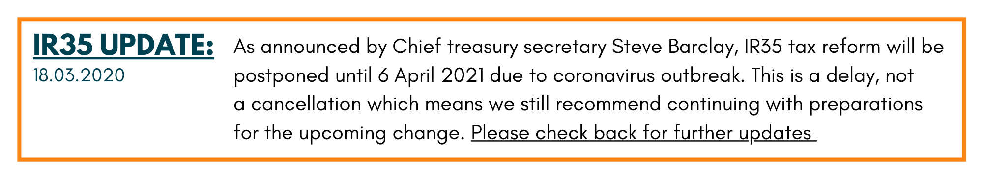 Covid19 IR35 Delay Update 18.03