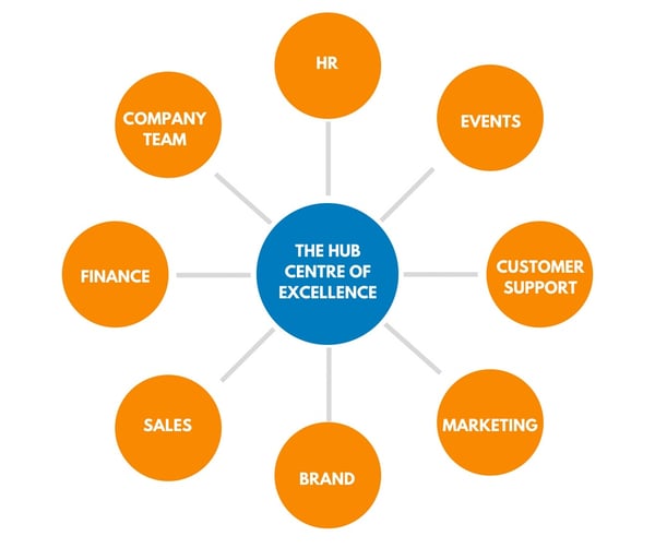 The Hub and Spoke Centre of Excellence Diagram