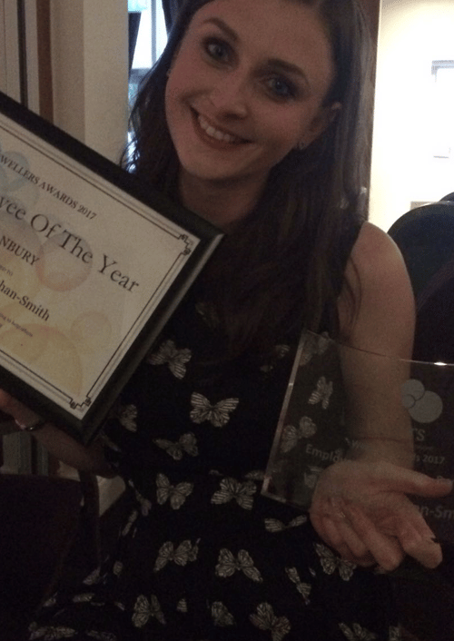 Victoria Callaghan-Smith winning employee of the year in Banbury